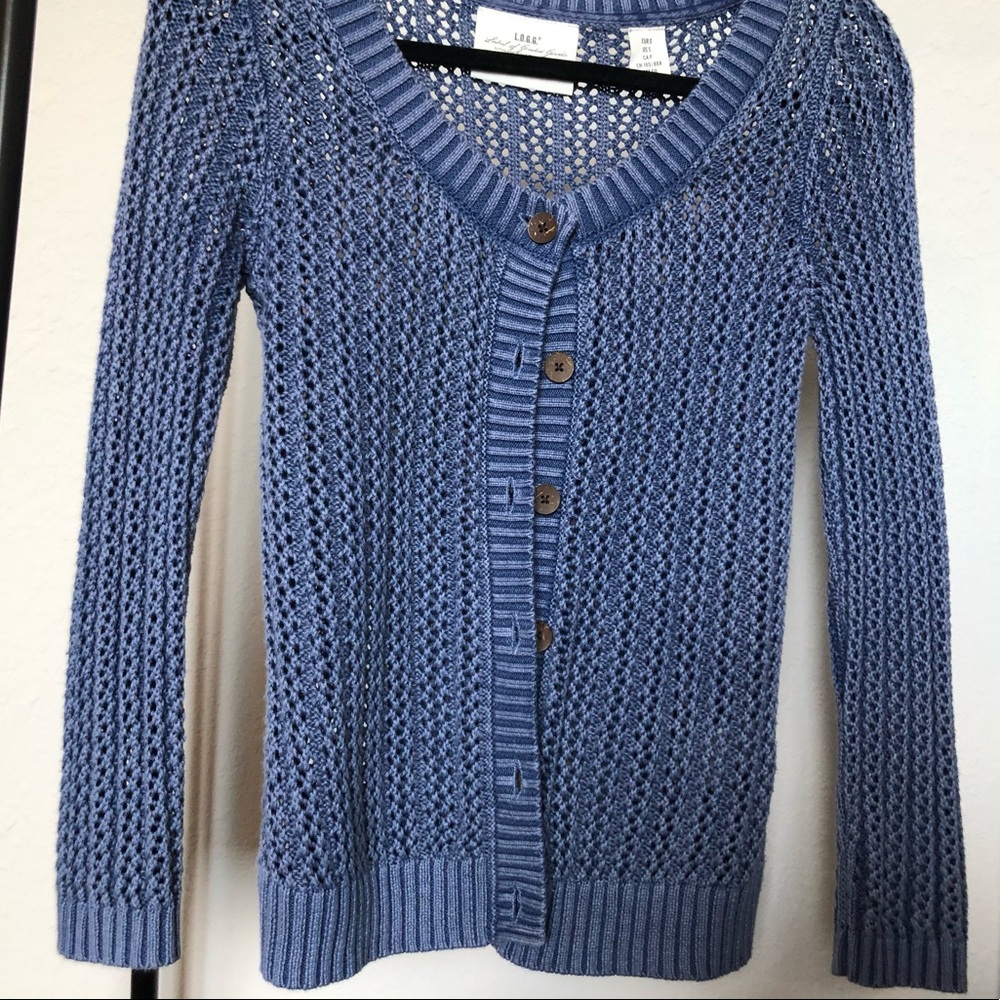 Dusty Beachy Blue Net Cardigan